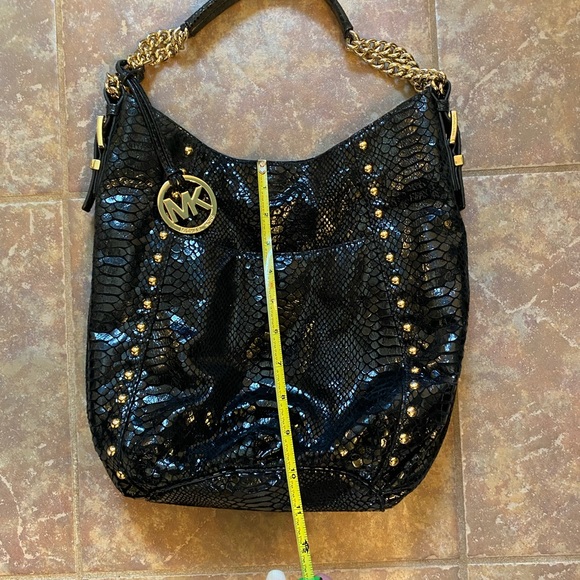 Michael Kors black shiny snakeskin purse - Picture 6 of 7